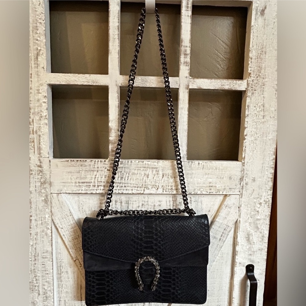 Stunning Borse In Pelle Python Suede Chain Bag - image 4